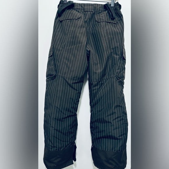 Lands’ End Youth Insulated Snow Pants, Size 16, Brown with White Pinstripes - Picture 5 of 16
